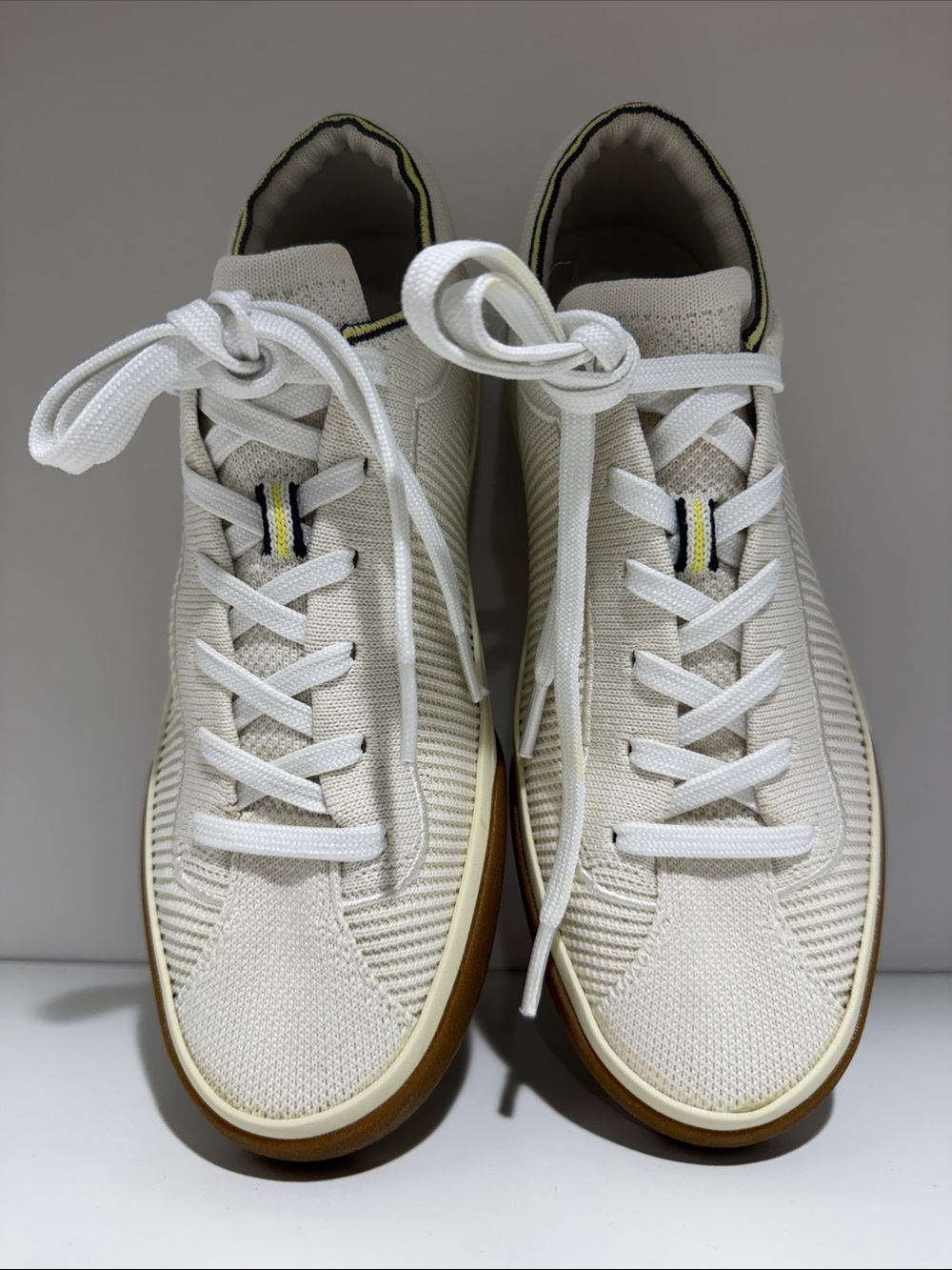 Rothy's Cream Knit Lace-Up Sneakers with Gum Outsole - Picture 4 of 4